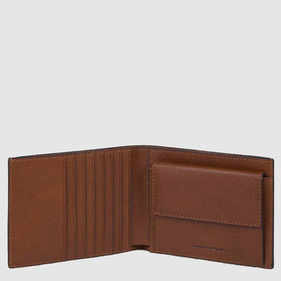 Portafoglio Piquadro Uomo in Pelle con Portamonete e RFID Black Square Cuoio