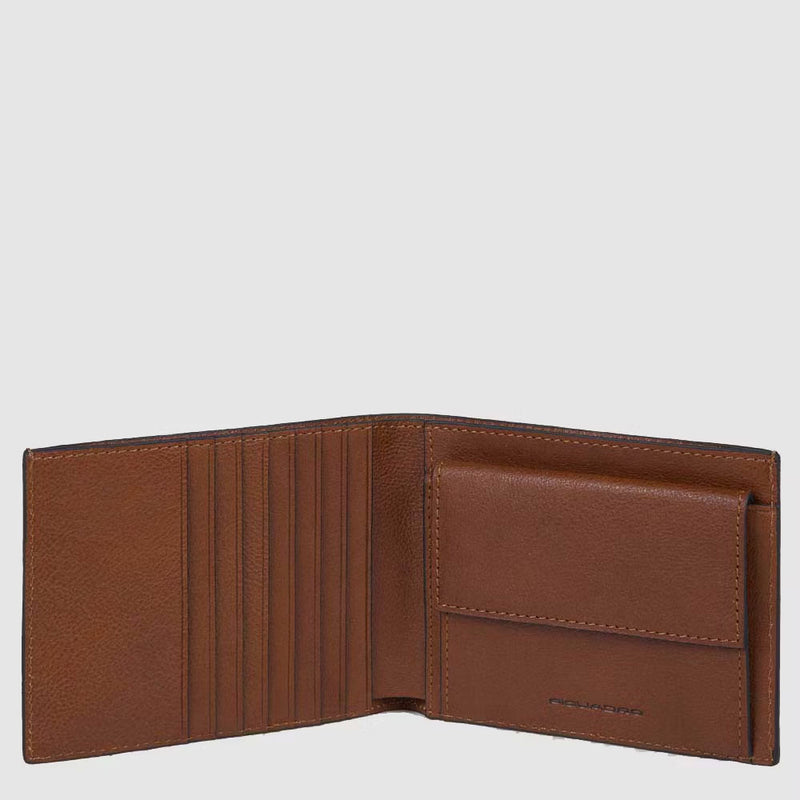Portafoglio Piquadro Uomo in Pelle con Portamonete e RFID Black Square Cuoio