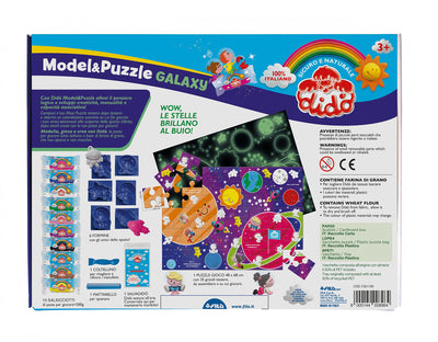 Pasta da Modellare Didò Puzzle Spaziale Illumina al Buio con Formine e Accessori