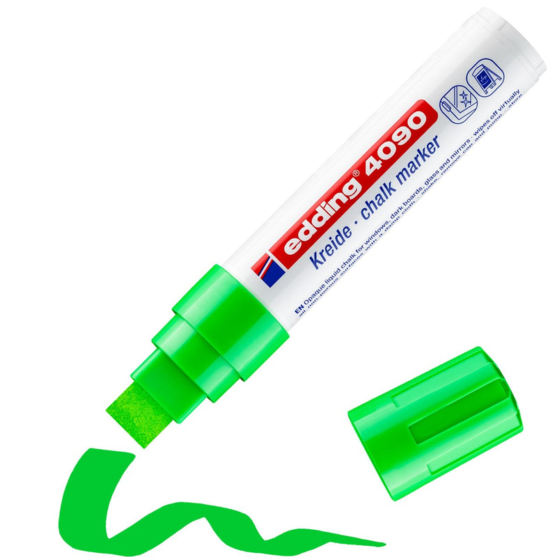 Pennarello a Gesso Liquido Edding Window 4090 a Punta Largo 4-15 mm Verde Pistacchio