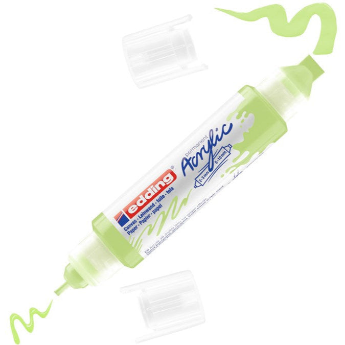 Pennarello Marcatore Acrilico Edding 5400 a Doppia Punta 2-3 mm / 5-10 mm Verde Pastello