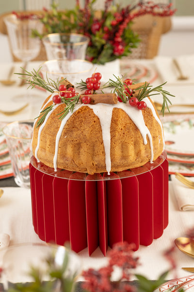 Alzata in Carta con Base in PVC Rosso 20 x 30 cm