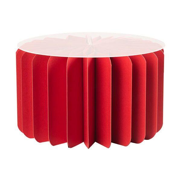 Alzata in Carta con Base in PVC Rosso 20 x 12 cm