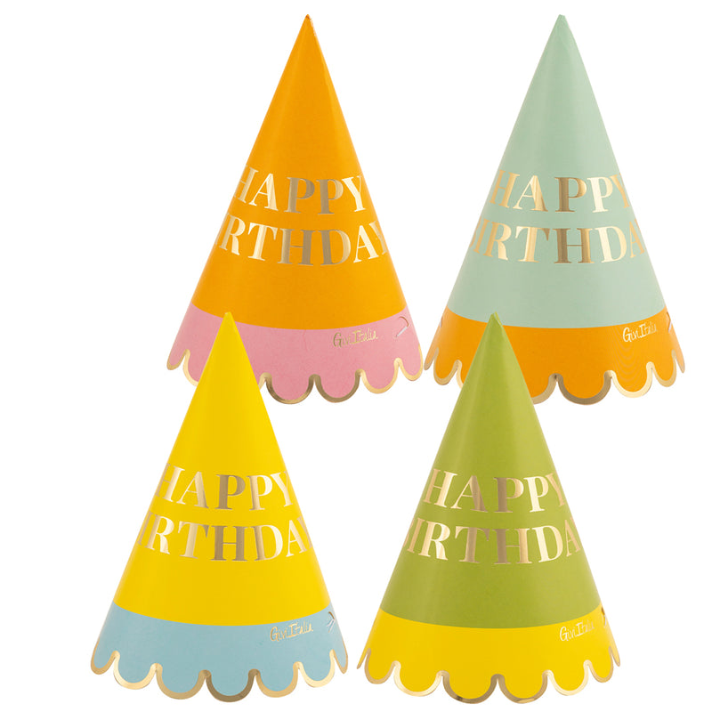 Cappellini in Carta Happy Birthday - 4 pezzi