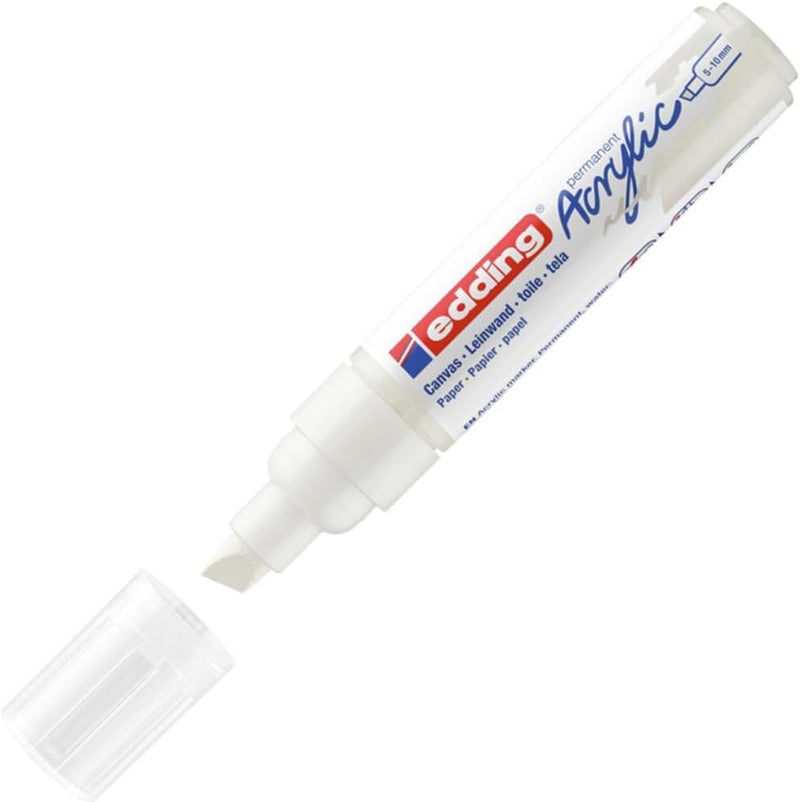 Pennarello Marcatore Acrilico Edding 5000 a Punta Tonda 5-10 mm Bianco