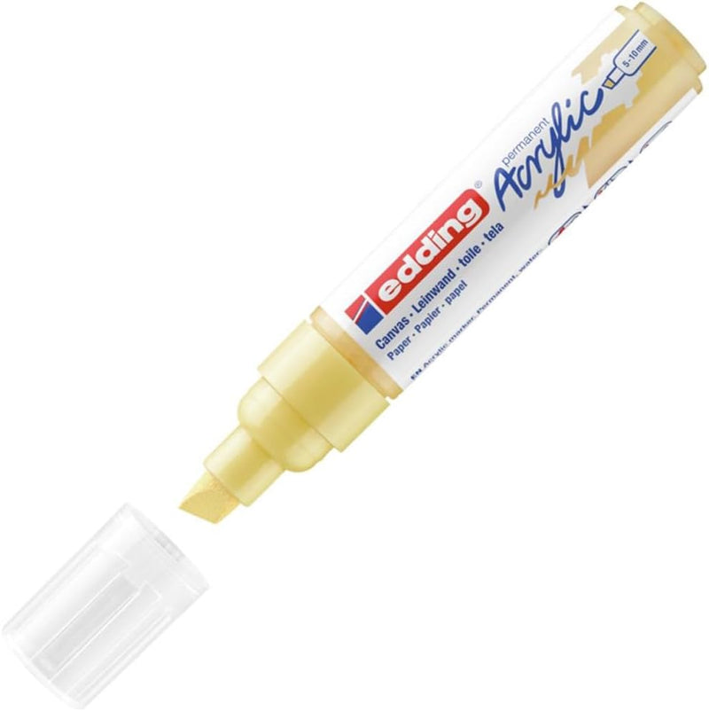 Pennarello Marcatore Acrilico Edding 5000 a Punta Tonda 5-10 mm Giallo Pastello