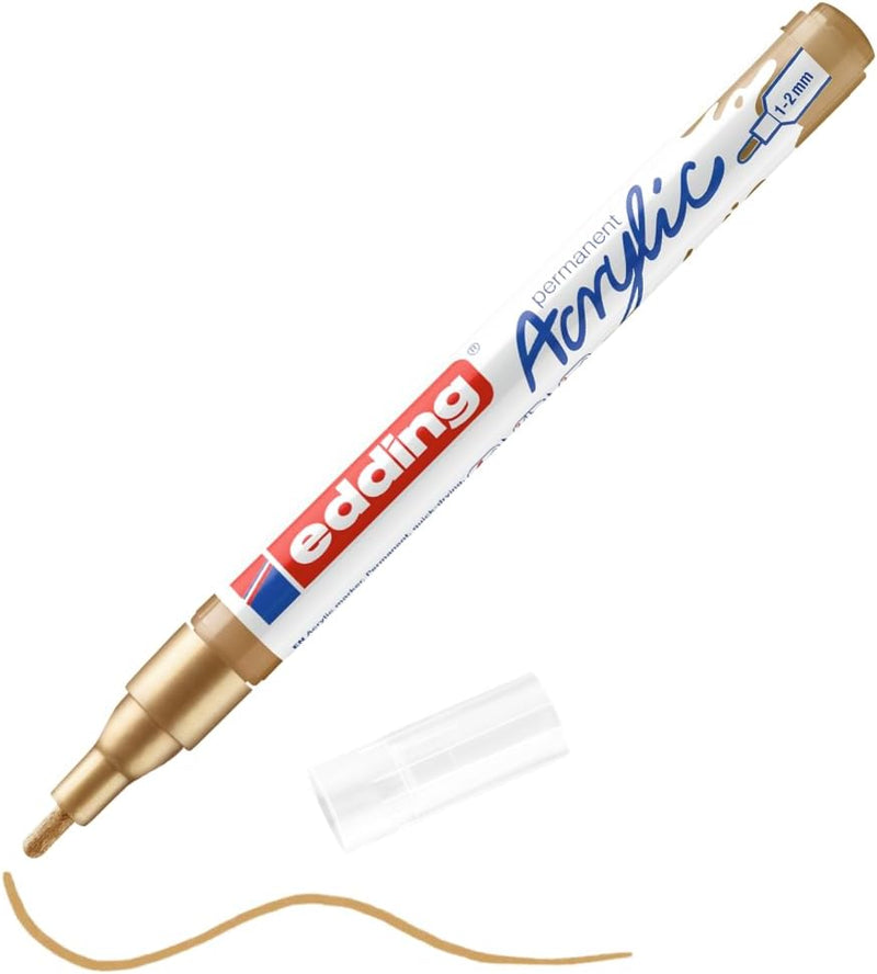 Pennarello Marcatore Acrilico Edding 5300 a Punta Tonda 1-2 mm Oro