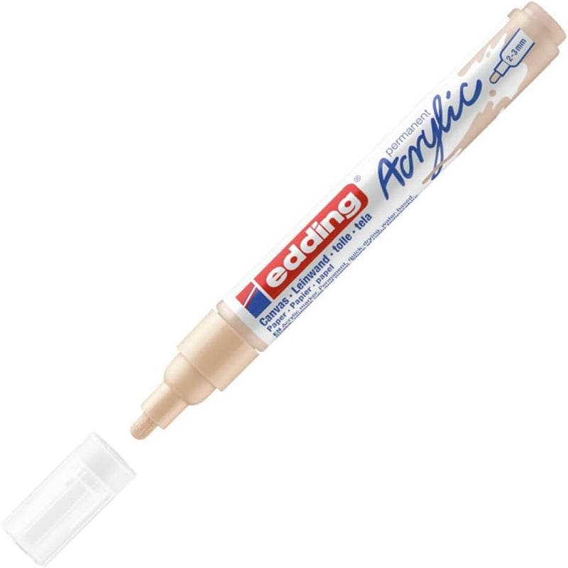 Pennarello Marcatore Acrilico Edding 5100 a Punta Tonda 2-3 mm Avorio Chiaro
