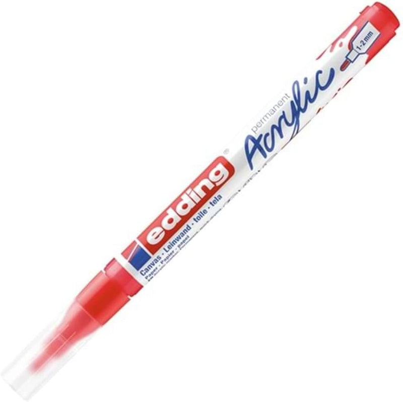 Pennarello Marcatore Acrilico Edding 5300 a Punta Tonda 1-2 mm Rosso
