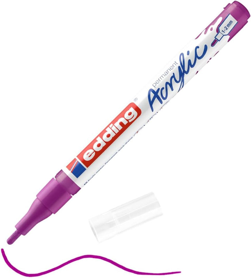 Pennarello Marcatore Acrilico Edding 5300 a Punta Tonda 1-2 mm Viola