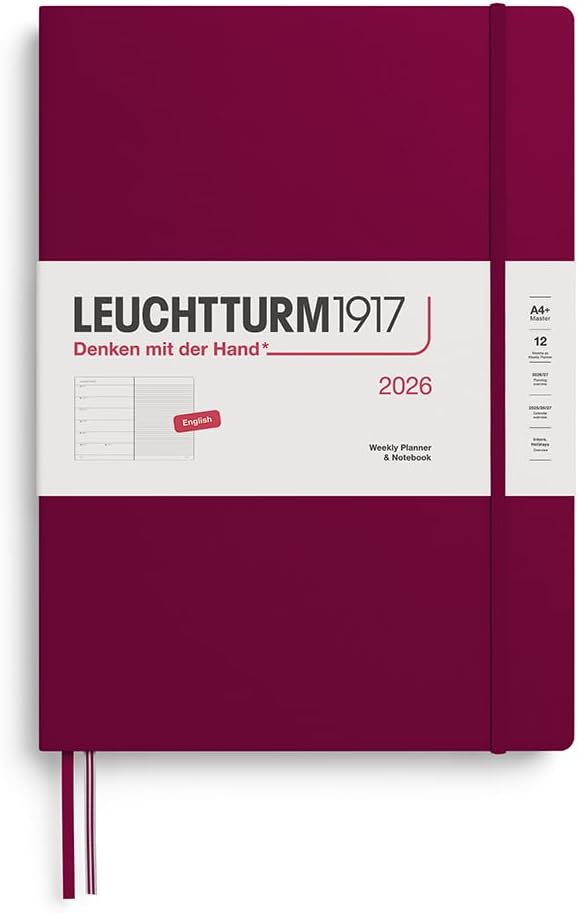 Agenda 12 Mesi Settimanale Leuchtturm1917 & Taccuino Master A4+ con Copertina Rigida Port Red 2026
