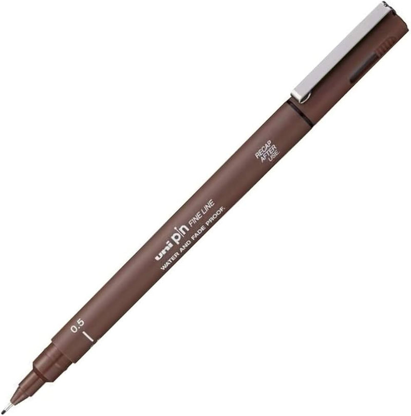 Marcatore a Penna Uni Pin Fineliner con Punta 0,5 mm Seppia