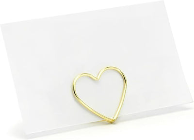 Clip Segnaposto Cuore Oro 2,3 cm - 10 pezzi