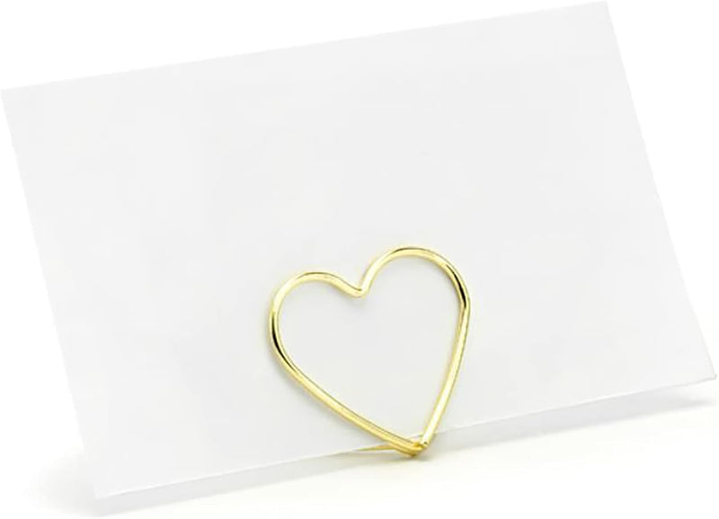 Clip Segnaposto Cuore Oro 2,3 cm - 10 pezzi