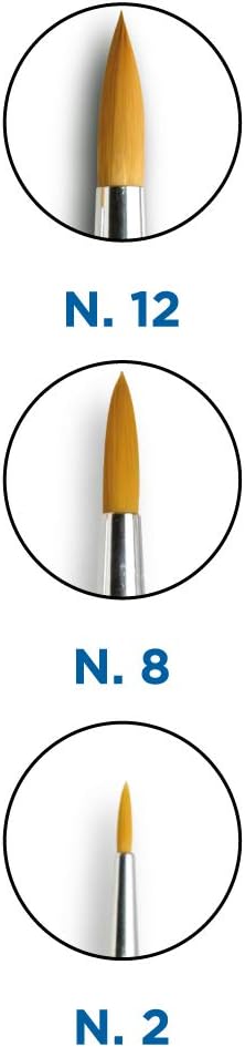 Pennelli Giotto Taklon 500 a Punta Piatta N.2-6-12 - 3 pezzi