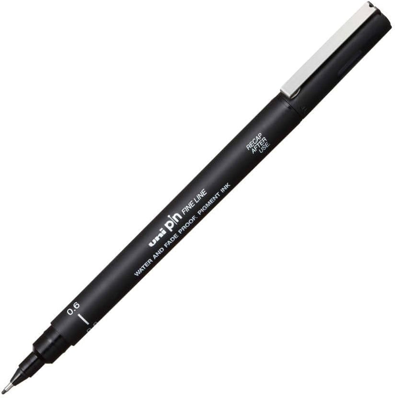 Marcatore a Penna Uni Pin Fineliner con Punta 0,6 mm Nero