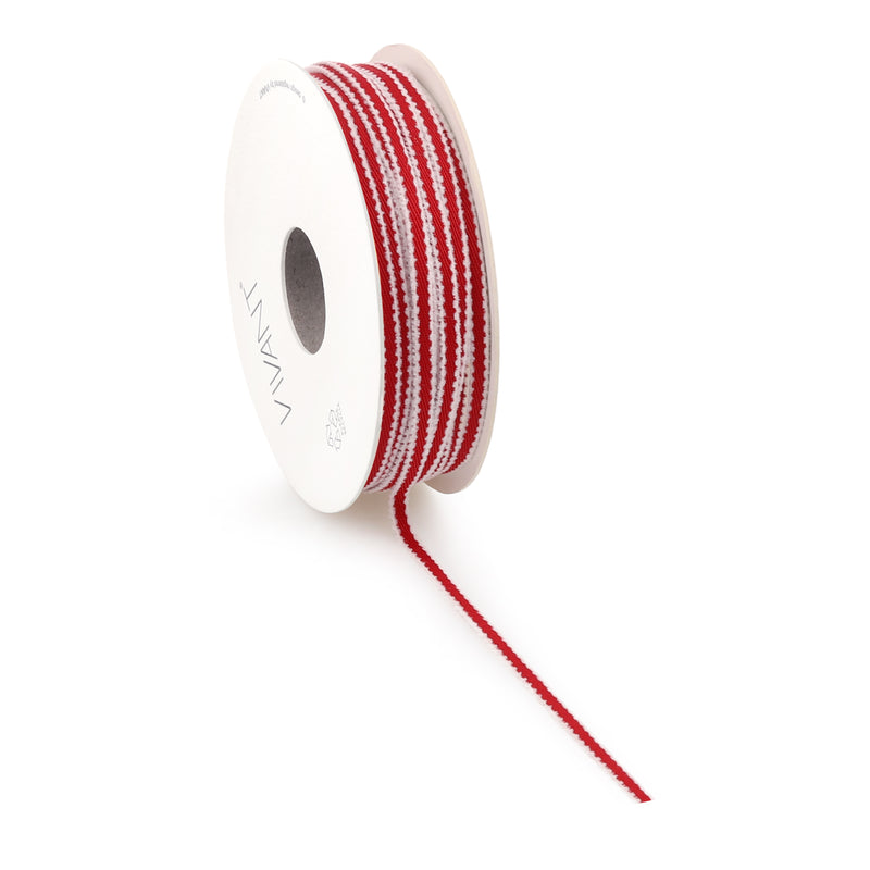 Nastro in Tessuto Aeva Rosso e Bianco 5 mm x 50 mt