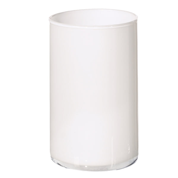 Vaso in Vetro Cilindro Bianco 15 x 30 cm