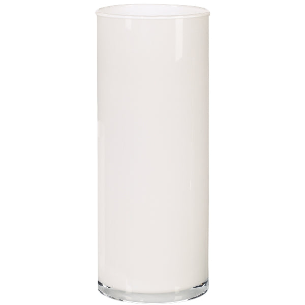 Vaso in Vetro Cilindro Bianco 15 x 40 cm