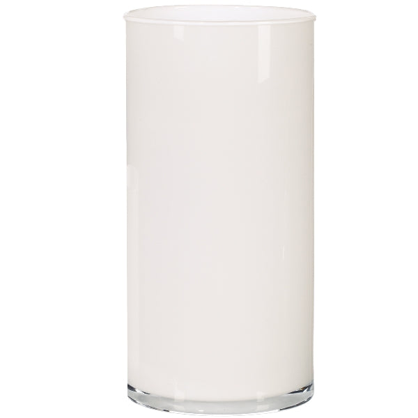 Vaso in Vetro Cilindro Bianco 15 x 50 cm