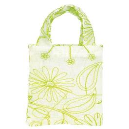 Borsa Venice in Cotone Ricamato Verde 8 x 10 cm - 6 pezzi