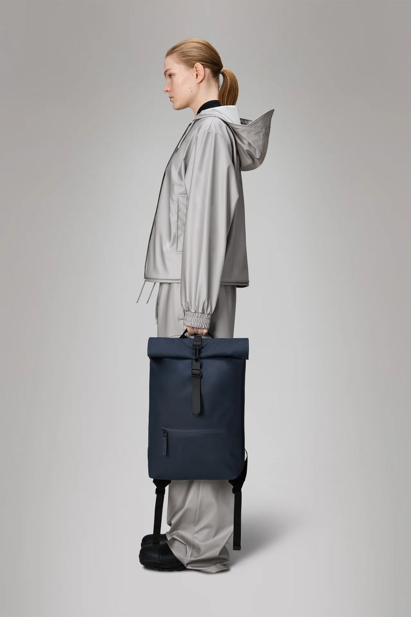 Zaino RAINS Rolltop Rucksack Impermeabile W3 Navy