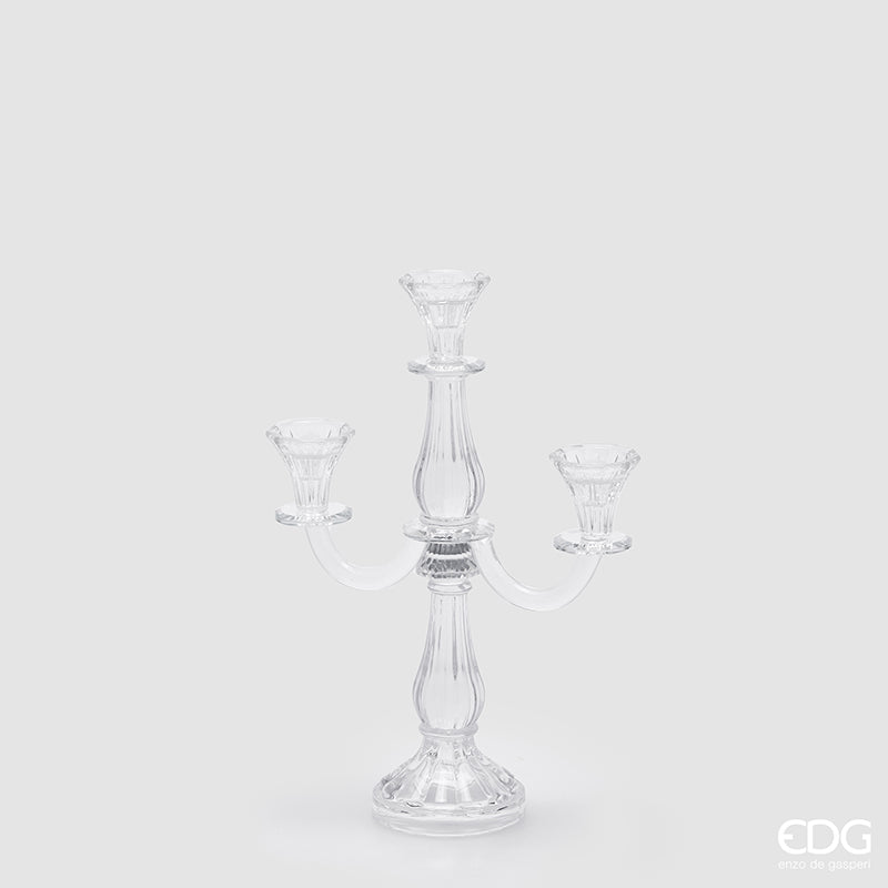 Porta Candele Crystal Trasparente 35 x 25 x 11 cm