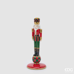 Porta Candela EDG Enzo de Gasperi Soldatino Verde e Rosso 12 x 31 cm