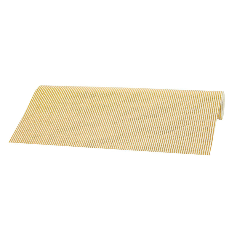 Telo in Tessuto Bright Stripes Oro e Natural 48 cm x 5 mt