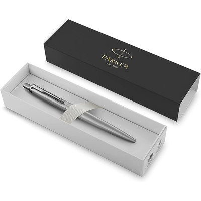 Penna a Sfera Parker Jotter XL Monochrome CT in Acciaio Inossidabile con Punta Media Blu
