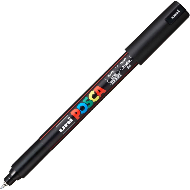 Pennarello Marcatore a Tempera Uni Posca a Punta Ultra Fine Nero