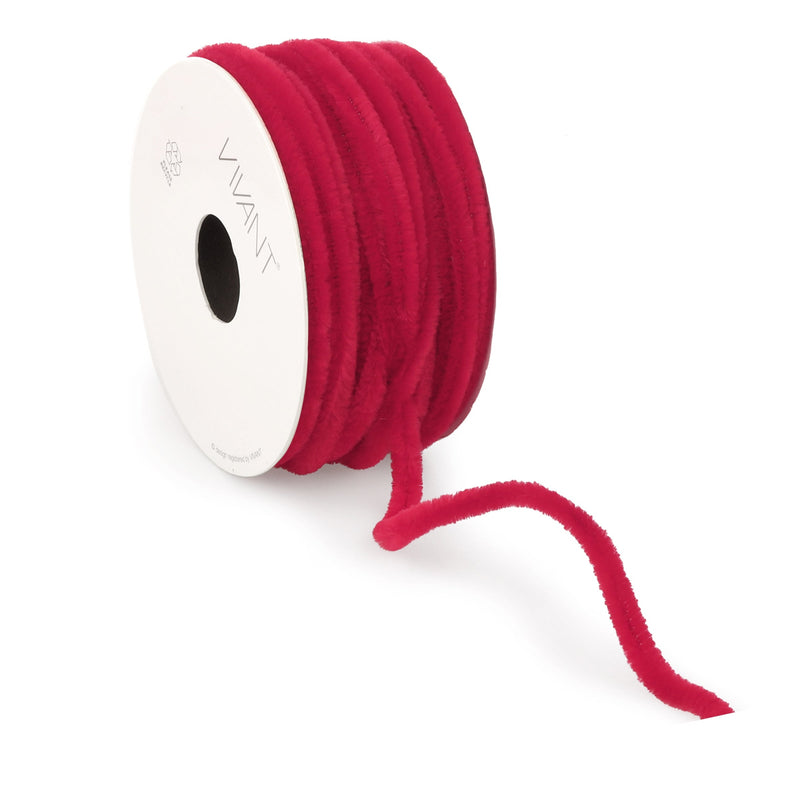 Cordoncino Chenille Rosso 6 mm x 10 mt