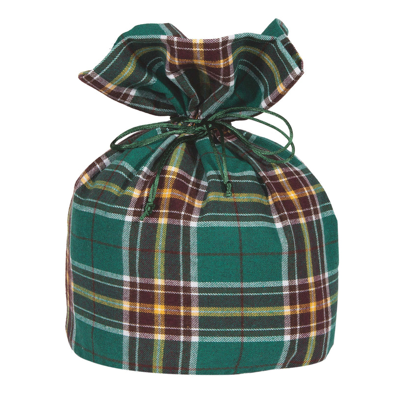 Porta Panettone Tartan Verde 23 x 23 x 35 cm