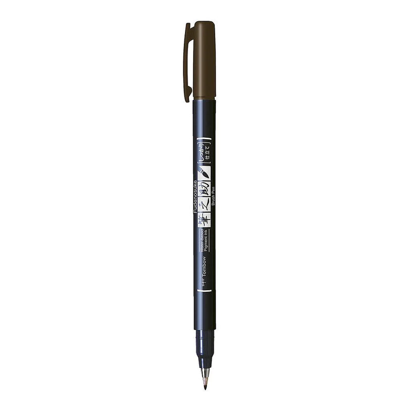 Pennarello Marker Calligrafico Tombow Fudenosuke Hard Marrone