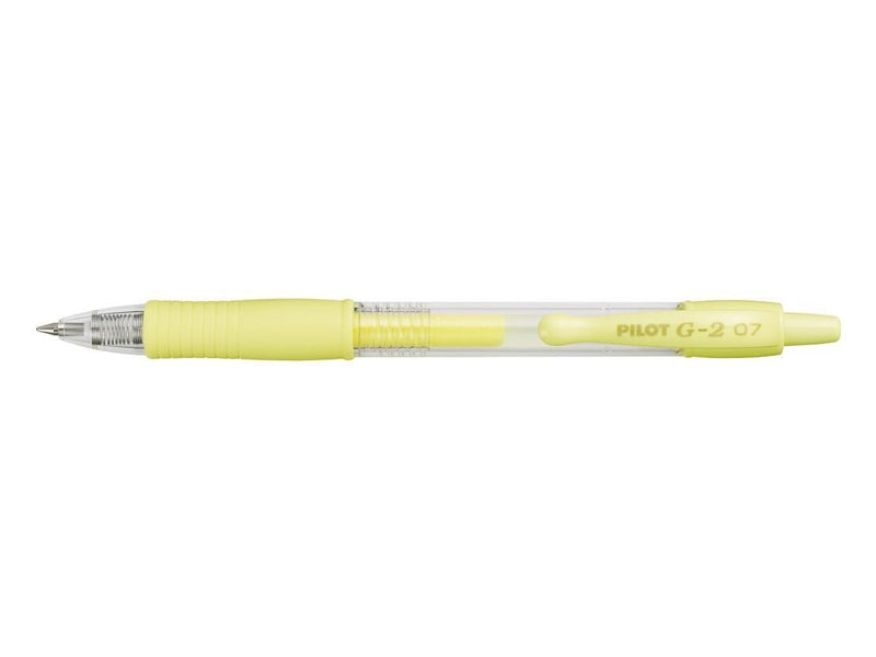 Penna a Sfera Pilot G-2 Grip Pastel a Scatto con Tratto 0,7 mm e Inchiostro Gel Giallo