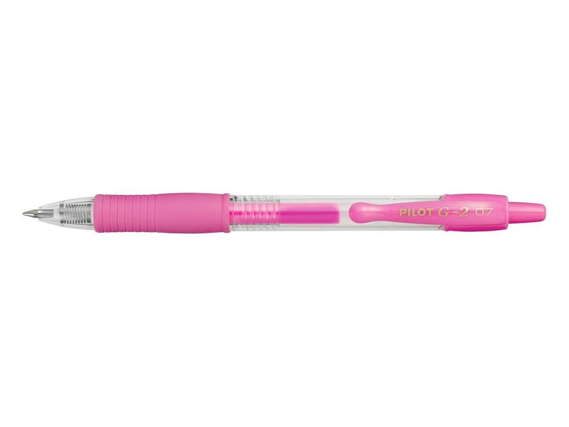 Penna a Sfera Pilot G-2 Grip Neon a Scatto con Tratto 0,7 mm e Inchiostro Gel Rosa