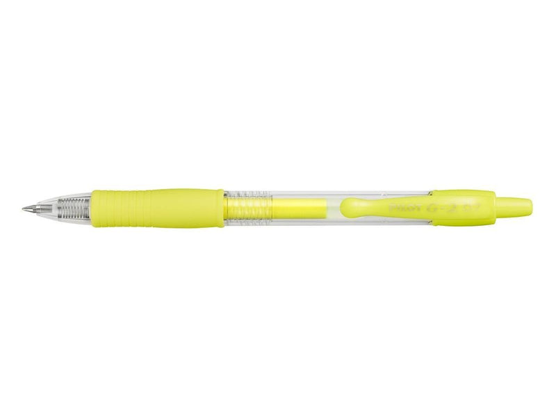 Penna a Sfera Pilot G-2 Grip Neon a Scatto con Tratto 0,7 mm e Inchiostro Gel Giallo