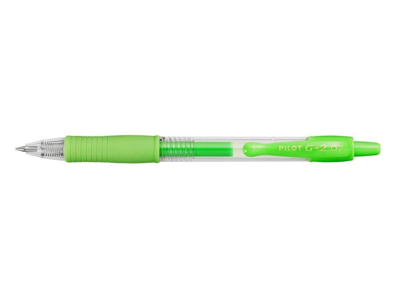 Penna a Sfera Pilot G-2 Grip Neon a Scatto con Tratto 0,7 mm e Inchiostro Gel Verde