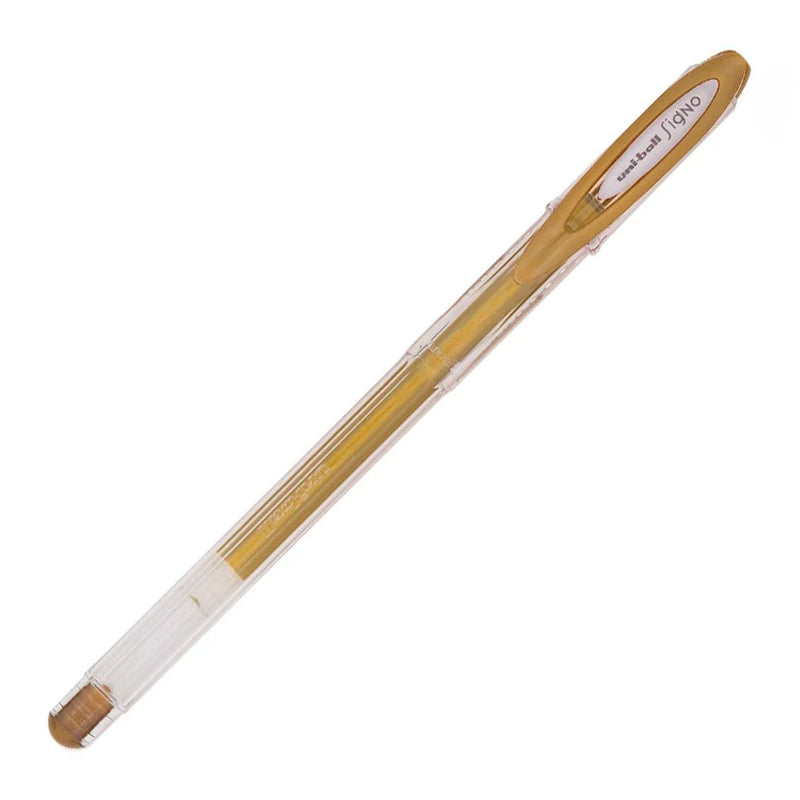 Penna Roller Gel Uniball Signo Metal con Tratto 0,8 mm e Inchiostro Oro