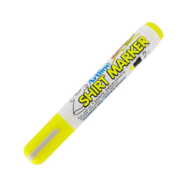 Pennarello Marcatore Artline T-Shirt a Punta Conica 2 mm per Tessuto Giallo Fluo