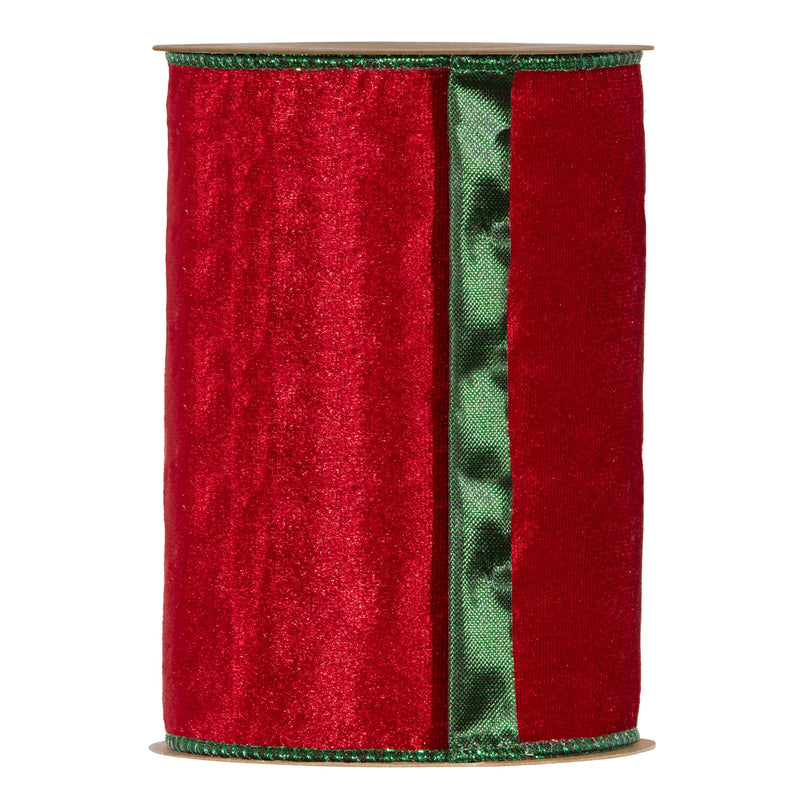 Nastro in Velluto Xmas Bordeaux 140 mm x 10 mt