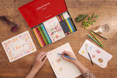 Caran d'Ache Set Mixed Media Botanico 24 Pezzi per Acquerello e Calligrafia