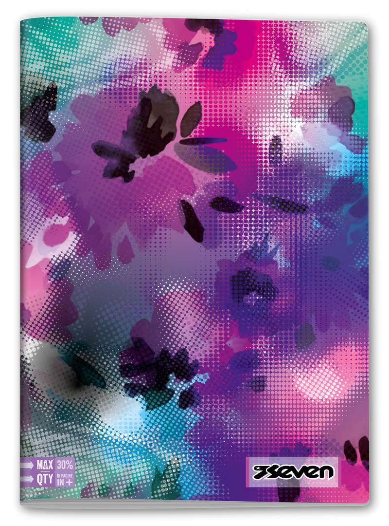 Quaderno A4 Maxi Seven Girl Fantasie Assortite / 100 gr / Quadretti 5 mm