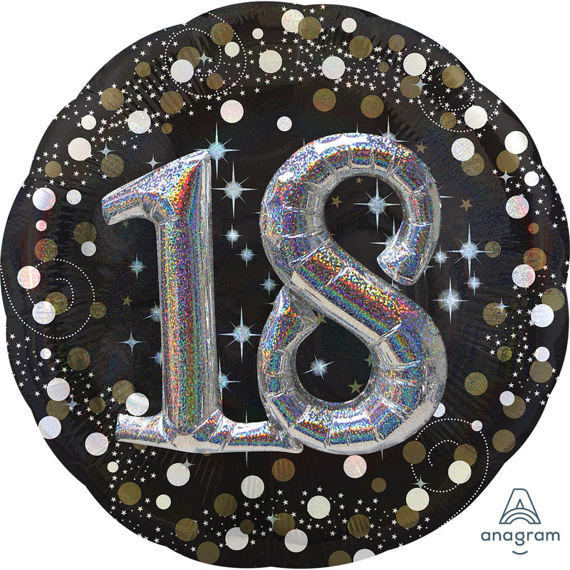 Palloncino in Foil Multi-Balloon Sparkling Birthday 18 - 81 cm