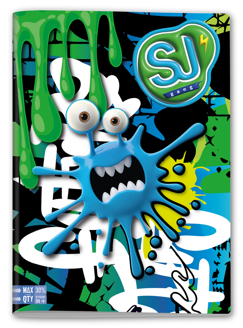 Quaderno A4 Maxi Sj Gang Boy Fantasie Assortite / 100 gr / 1 Rigo