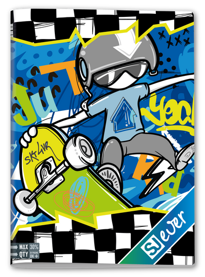 Quaderno A4 Maxi Sj Gang Sj Ever Boy Fantasie Assortite / 100 gr / Quadretti 5 mm con Margini