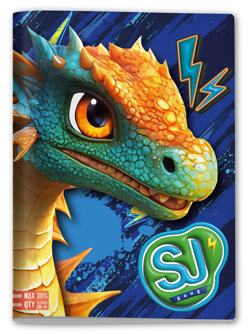 Quaderno A4 Maxi Sj Gang Animali Boy Fantasie Assortite / 100 gr / Riga C
