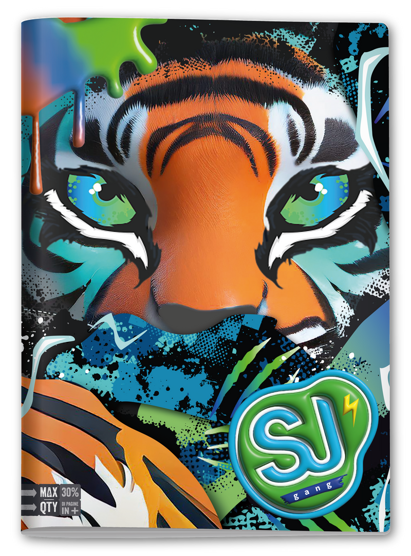 Quaderno A4 Maxi Sj Gang Animali Boy Fantasie Assortite / 100 gr / Riga C