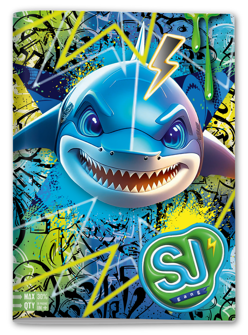 Quaderno A4 Maxi Sj Gang Animali Boy Fantasie Assortite / 100 gr / Riga C