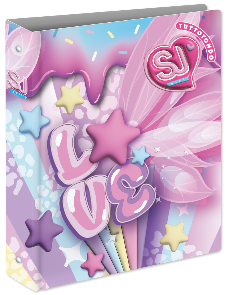 Copertina Anelli A4 Maxi Dorso 3 cm Sj Gang Wondrous Girl